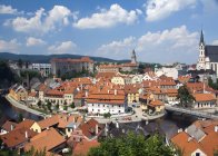 Landschaft der alten Welt Stadtbild von Cesky krumlov, Tschechische Republik, Europa — Stockfoto