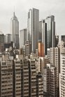 City skyline with skyscrapers in downtown, Hong Kong, China — Stock Photo
