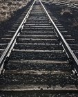 Железнодорожные пути в сельской местности травянистый луг — стоковое фото