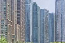 Contemporary downtown buildings and skyscrapers in downtown of Shanghai, China — Stock Photo
