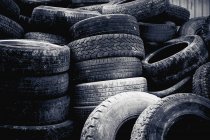 Dusty tires in junkyard, Billings, Montana, USA — Stock Photo