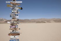 Signpost in desert of Death valley in California, USA — Stock Photo