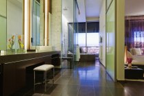 Простір ванної кімнати в розкішному будинку в Далласі, штат Техас, США — стокове фото