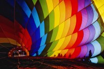 Inflating colorful hot air balloon, Albuquerque, New Mexico, USA — Stock Photo