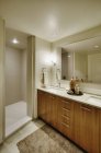 Casa de banho de luxo no moderno apartamento highrise — Fotografia de Stock