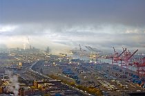 Aerial view of commercial dock, Seattle, Washington, United States — Stock Photo