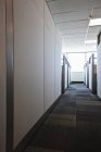 Hall moquette avec cabines de bureau dans un bâtiment moderne — Photo de stock