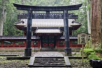Porte du temple japonais traditionnel dans le parc national Nikko, Japon — Photo de stock