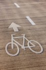 Bicycle lane direction on road, close-up — Stock Photo