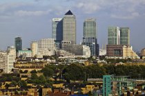 London Skyline am Canary Kai, London, England, Großbritannien — Stockfoto