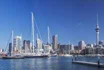 Skyline e porto di Auckland, Auckland, Nuova Zelanda — Foto stock