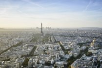 Aerial view of Paris cityscape and eiffel tower, France — Stock Photo