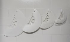 Close-up of surgery cones hanging on wall in animal hospital — Stock Photo
