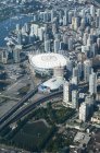 Aerial view of stadium in Vancouver cityscape, British Columbia, Canada — Stock Photo