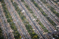 Vista aérea de ruas e casas em Londres, Inglaterra — Fotografia de Stock