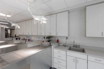 Untersuchungstische in leerem Tierkrankenhaus — Stockfoto