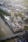 Vista aérea da paisagem urbana e do rio de Londres, Inglaterra — Fotografia de Stock