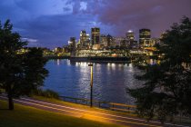 High rise buildings on Montreal waterfront, Quebec, Canada — Stock Photo
