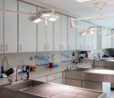Examinar mesas en un hospital animal vacío - foto de stock