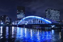Силуети Tokyo Хмарочоси в освітленій міський пейзаж вночі, Токіо, Японія — стокове фото