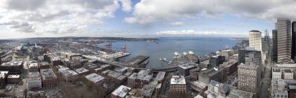 Vue panoramique aérienne du paysage urbain de Seattle, Washington, États-Unis — Photo de stock