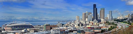 Панорама міського горизонту Сіетлі, штат Вашингтон, США — стокове фото