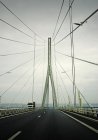 Pont de Normandie pont sur la Seine, Normandie, France, Europe — Photo de stock
