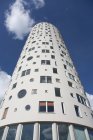 Low angle view of Tigutorn Tower against blue sky in Tartu, Estonia, Europe — Stock Photo