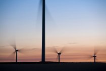 Wind turbines at sunset in landscape of Palouse, Washington, USA, North America — Stock Photo