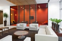 Sofa and chairs in office waiting area, Seattle, Washington, United States — Stock Photo