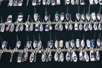 Vista aérea de barcos en marina, Seattle, Washington, Estados Unidos - foto de stock