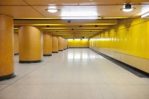 Empty underground corridor with lights, Shanghai, China — Stock Photo