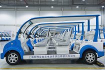 Electric vehicles in warehouse of Shanghai, China — Stock Photo