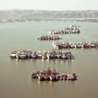 Aerial view of ships in harbor, Suisun Bay, California, United States — Stock Photo