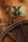 Dettaglio del carro del mandrino di legno, Fort Worth, Texas, S.U.A. — Foto stock