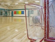 Lacrosse goals in gymnasium in Vancouver, British Columbia, Canada — Stock Photo