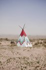Native American tipi replica in desert of Arizona, USA — Stock Photo