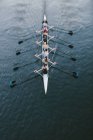 Femmina equipaggio vogatori, vista ad alto angolo, Lake Union, Seattle, Washington, Stati Uniti d'America . — Foto stock