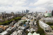 Paisagem da paisagem urbana de Fukuoka com edifícios urbanos, arranha-céus no Japão . — Fotografia de Stock