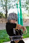 5 anos de idade menino vestindo traje de pirata — Fotografia de Stock