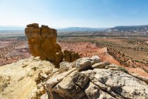 Chimney Rock and mesa, landmark in a protected canyon landscape — Stock Photo