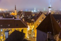 View of Old Town at dusk, from Toompea Hill, Tallinn, Estonia — Stock Photo