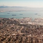 Aerial view of San Francisco downtown and ocean front. — Stock Photo