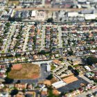 Vue aérienne du quartier suburbain. — Photo de stock