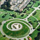 Aerial view of beautiful green park. — Stock Photo