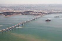 Aerial view of the San Francisco coastline, bridge — Stock Photo