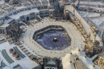 A peregrinação islâmica anual do Hajj a Meca, Arábia Saudita, a cidade mais sagrada para os muçulmanos. Vista aérea. — Fotografia de Stock