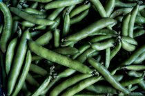 High angle close up of freshly picked green beans. — Stock Photo