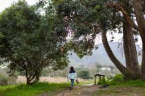 Young boy walking near Klein River, Stanford, Western Cape, South Africa — Stock Photo