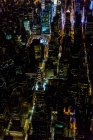 A cidade de Nova York, Manhattan, vista aérea à noite. — Fotografia de Stock